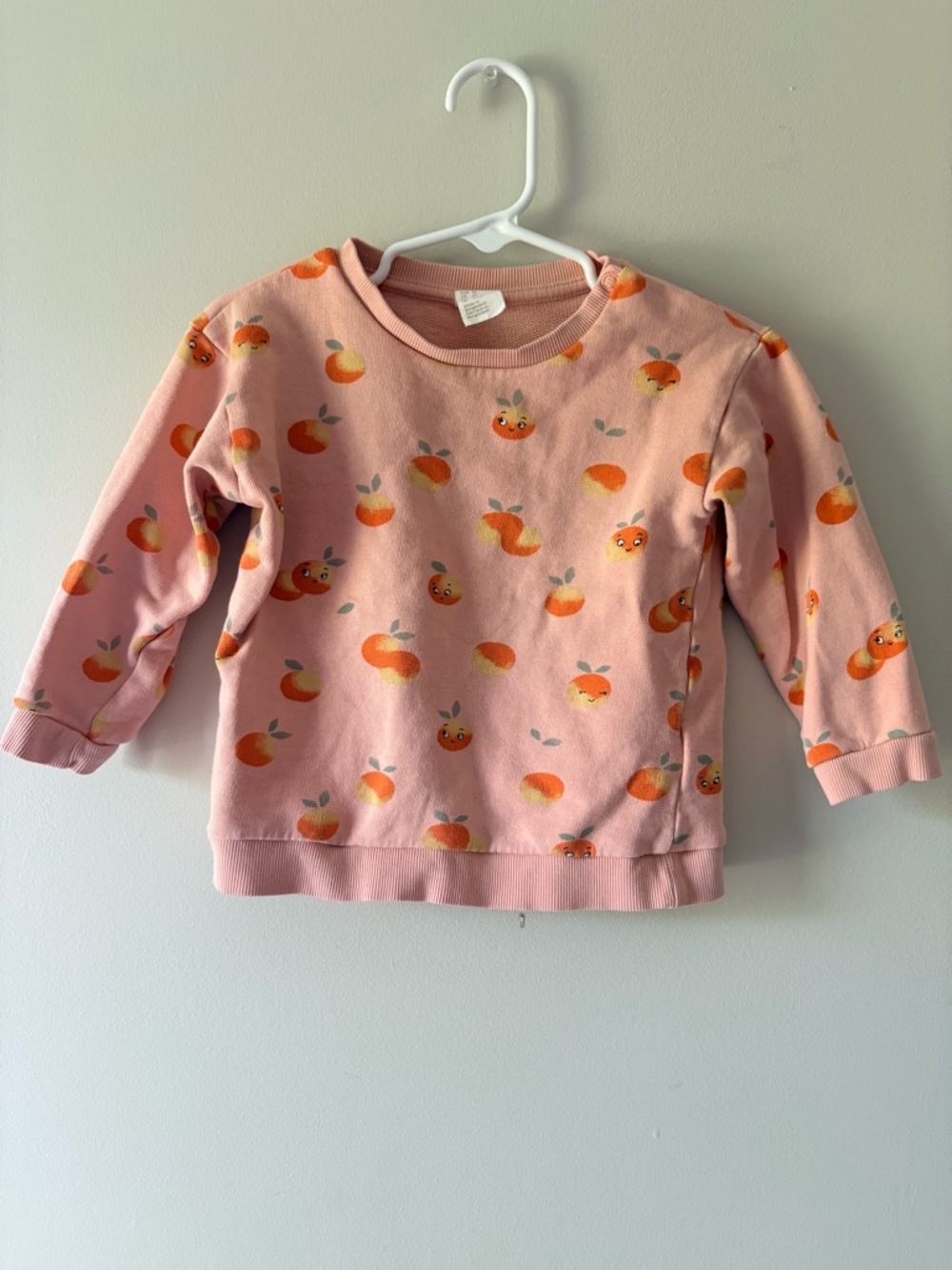 H&M Toddler 2T Adorable Sweet Southern Peach Sweatshirt Crewneck Long Sleeve